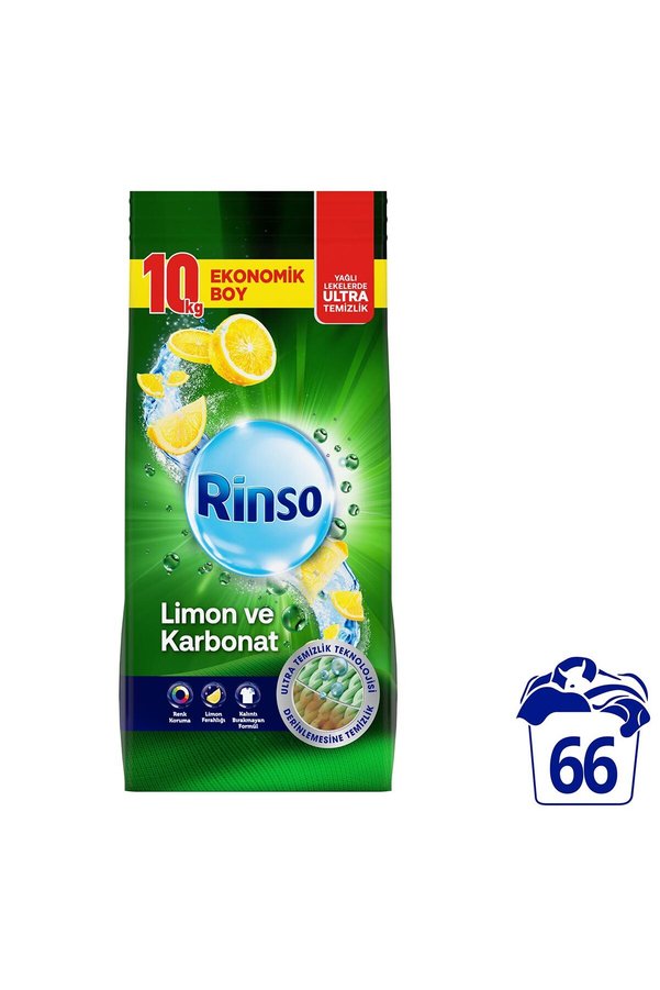 Toz Çamaşır Deterjanı Renkliler Ve Beyazlar Için Limon Ve Karbonat 10 Kg X1