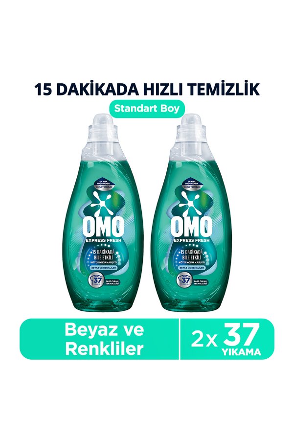 Express Fresh Kötü Koku Karşıtı Beyaz ve Renkliler Sıvı Çamaşır Deterjanı 1480 ml x2