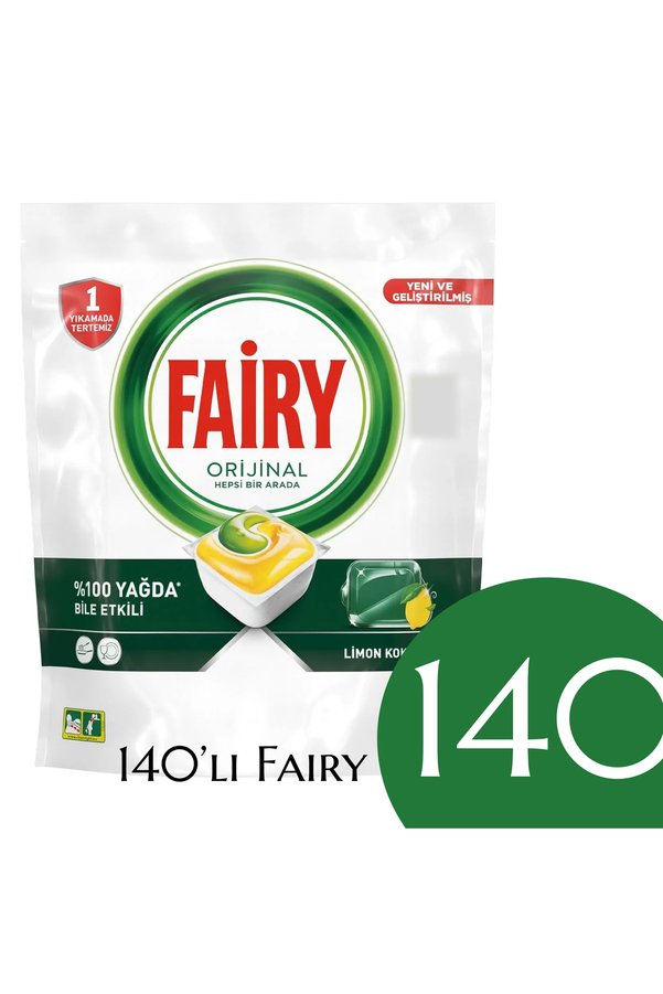 Hepsi Bir Arada Bulaşık Makinesi Deterjanı Kapsülü/Tableti 140 Yıkama Limon Kokulu