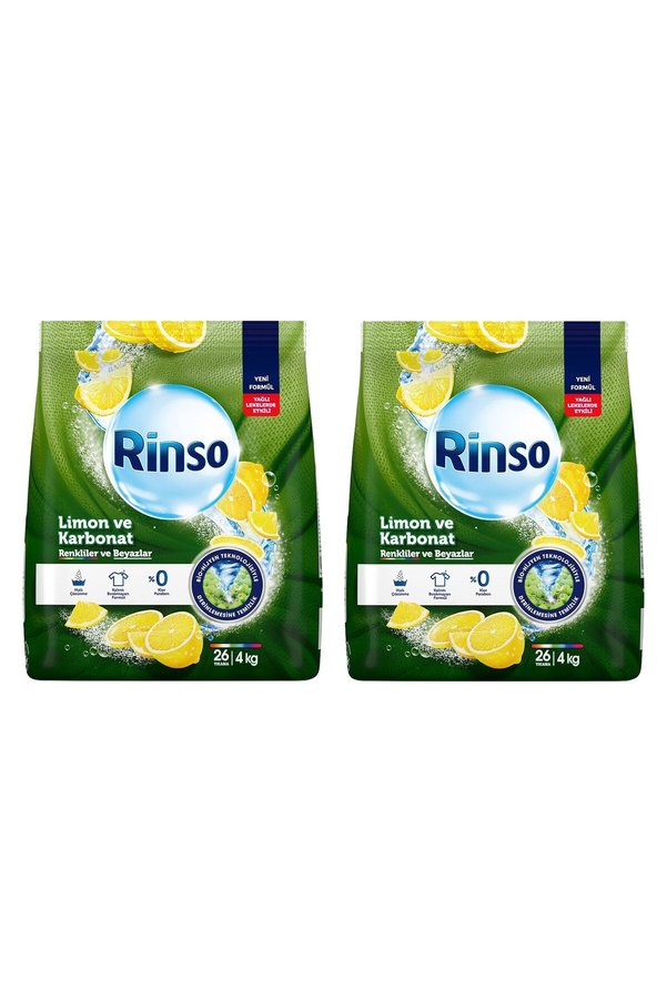 Limon ve Karbonat 4 kg Renkiler ve Beyazlar Toz Deterjan x 2 Adet