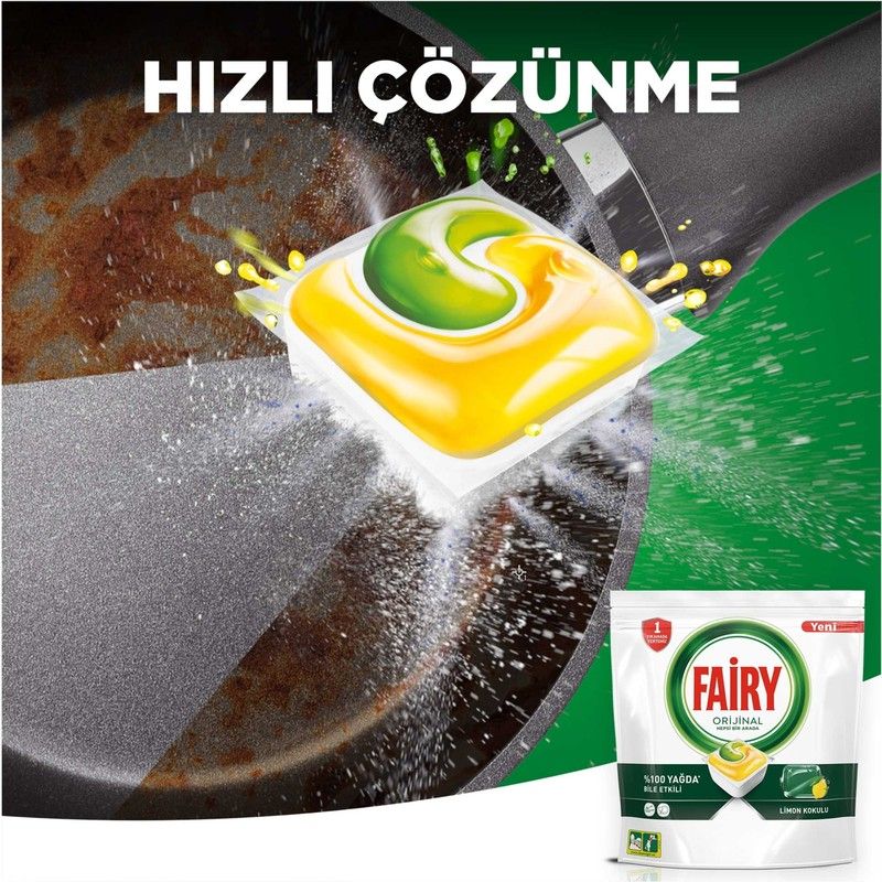 Hepsi Bir Arada Bulaşık Makinesi Deterjanı Kapsülü/Tableti 120 Yıkama Limon Kokulu görsel 5